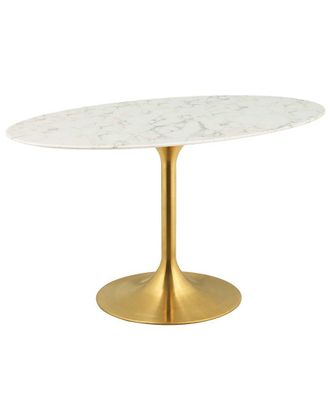 ModWay Lippa 54In Oval Artificial Marble Dining Table
