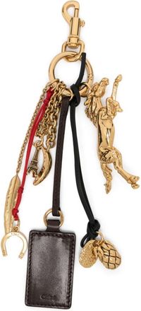 Chlo&eacute; Kerala 25 keychain - women - Calf Leather/Brass/Polyester - One Size - Gold