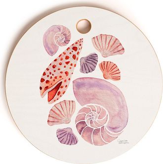 Deny Designs Watercolor Seashells Cutting Board in Orange at Nordstrom Rack