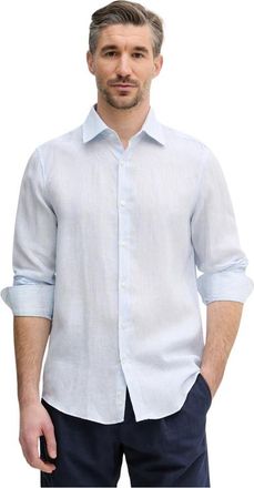 Paul & Shark Linnen Shirt - Heren - Casual Overhemden - Blauw - L - Linnen - Overhemden