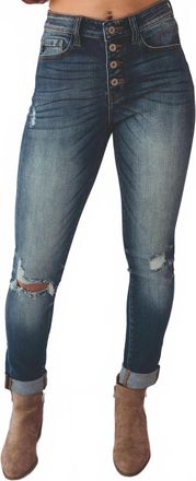 Kancan High Rise Classic Skinny Jeans In Blue