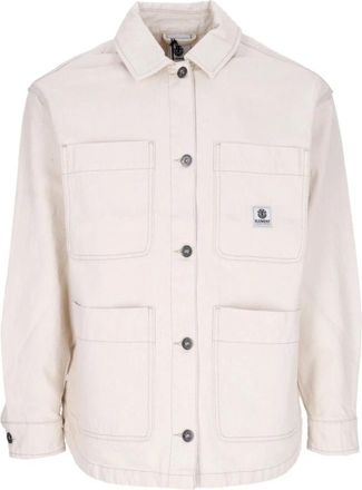 Element Natuurlijke Katoenen Chore Jas met Zakken - Dames - Zomerjassen - Beige - M - Katoen - Jassen