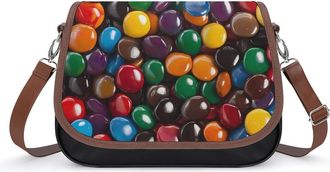 Generic Candy Coated Chocolate Small Womens Crossbody Bags Shoulder Handbag with Adjustable Strap for Travel