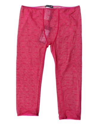 Dolce & Gabbana Womens Fuchsia Logo Lace Lingerie Cropped Tight Underwear Nylon Elastane Clothing