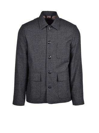 Officina 36 Grey Unlined Wool-Blend Jacket