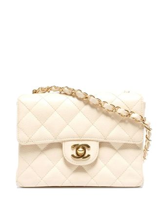 Chanel 2004-2005 mini schoudertas met kettingband - Beige