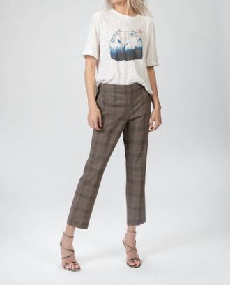 6397 Pull-On Trouser In Brown Plaid