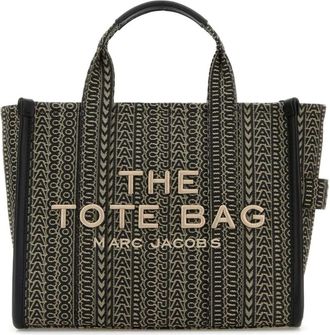 Marc Jacobs Shopping Bags, female, Black, ONE SIZE, Embroidered Canvas Shopping Bag