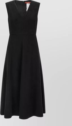 Max Mara wool v-neck sleeveless midi dress