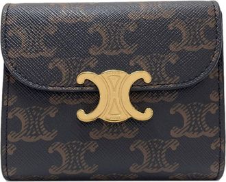 Celine Dark Brown Leather Wallet (Bi-Fold) (Pre-Owned)