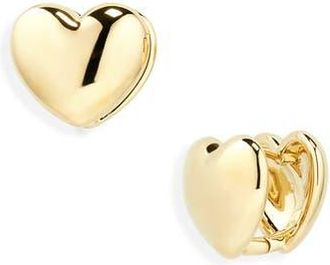 Nadri Sunlight Heart Huggie Hoop Earrings in Gold at Nordstrom Rack