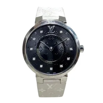 Louis Vuitton Pre-owned Watches, female, Black, Size: ONE SIZE Pre-owned Tambour Slim Stainless Steel Watch