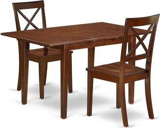 East West Furniture Dining Room Set Mahogany, PSBO3-MAH-W