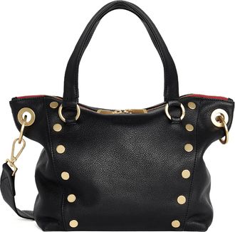 Hammitt Hammitt Daniel Black Brushed Gold Red Zip Med