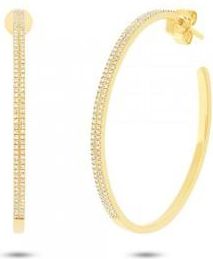 Allurez 0.46ct 14k Yellow Gold Diamond Hoop Earrings