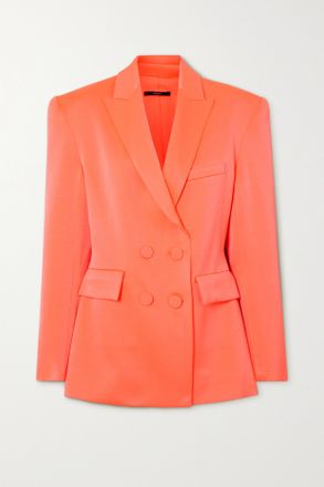 Alex Perry Blazer Doppiopetto In Cr&ecirc;pe Satin Wells - Arancione