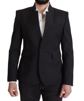 Dolce & Gabbana Zwart Wol Eensluitende Jas Heren Heren Blazer