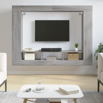 vidaXL Vidaxl - Mueble De Tv Madera De Ingenier&iacute;a Gris Sonoma 152x22x113 Cm