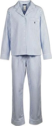 Ralph Lauren Nachtkleding, Dames, Wit, S, Katoen, Woven Stripe Pajama Set