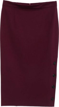 Marina Rinaldi Gonna midi a matita con bottoni - Viola