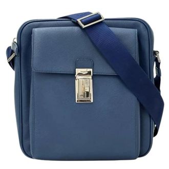 Prada Pre-owned Vintage Cross Body Bag - Heren - Vintage Schoudertas - Blauw - ONE Size - Leer - Vintage