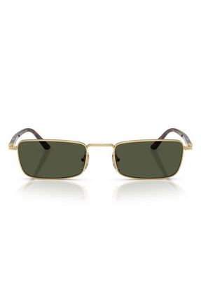 Persol 54mm Rectangular Sunglasses in Gold /Green at Nordstrom