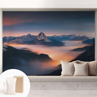 Tulup Carta Da Parati - Non Tessuto - Con Colla Inclusa - Per Interni - Ecologica - Con Ingresso - Soggiorno Il Sole Che Sorge 208x146 Cm