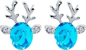 Generic Crystal Earrings Luxury Three-Dimensional Christmas Reindeer Earring Attractive Design Multicoloured