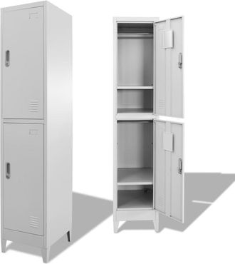 vidaXL Locker Cabinet with 2 Compartments 15x17.7x70.9, 244473