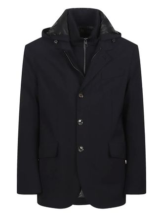 Montecore hooded single-breasted jacket - Blue