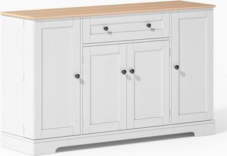 Urban Meuble Isla de cocina escandinava de madera blanca: elegancia y funcionalidad