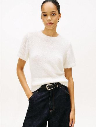 Tommy Hilfiger Festive Wool Blend Short Sleeve Jumper