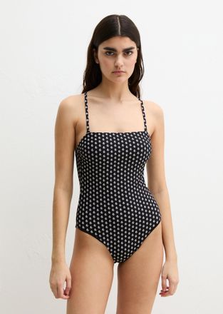 Marc O'Polo Badeanzug MARC OPOLO Palm Geo Print, Damen, Gr. XL (46), N-Gr, schwarz geo print, Obermaterial: 84% Polyamid, 16% Elasthan, Badeanz&uuml;ge Badeanzug