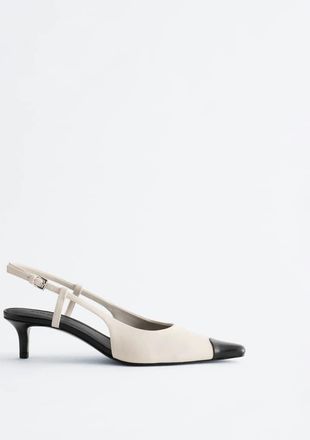 & Other Stories d&eacute;collet&eacute; slingback bianche e nere-Nero