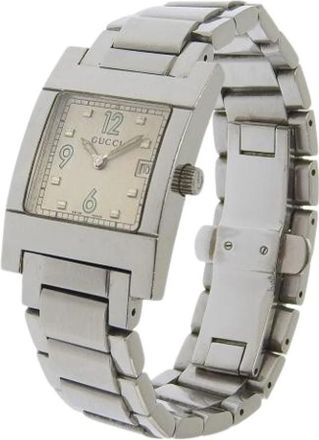 Gucci Pre-owned Vintage Roestvrij staal Armband Horloge - Dames - Vintage Horloges - Wit - ONE Size - Vintage