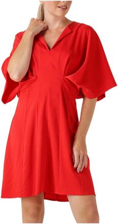 Copenhagen Muse Kleedjes, Dames, Rood, S, Denim, Rode Zomerjurk Vianna Stijl