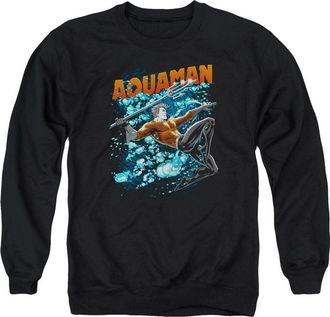 Gildan Justice League of America Aquaman Bubbles Adult Crewneck Sweatshirt