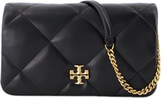Tory Burch Tory Burch Womens Kira Diamond Wallet On Chain - - Leather - Black Calfskin - One Size
