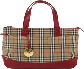 Burberry Nova Check Handbag Nova Check Canvas And Leather Beige Canvas Handbag (Pre-Owned)