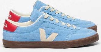 Veja Womens Aqua Pierre Bark Suede Paneka Sneaker In Sky Blue