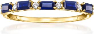 RS Pure by Ross-Simons Sapphire Ring With Diamonds in 14kt Yellow Gold