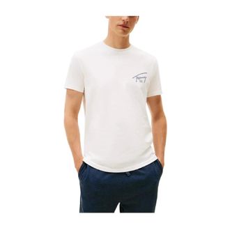 Tommy Hilfiger Tops, Heren, Wit, XL, Katoen, Sign Backprint T-Shirt