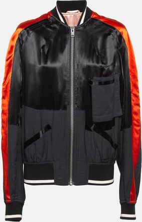 Haider Ackermann Black Satin Bomber Jacket