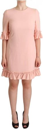 Dolce & Gabbana Roze Ruche Mini Jurk - Dames - Korte kleedjes - Roze - L - Kleedjes