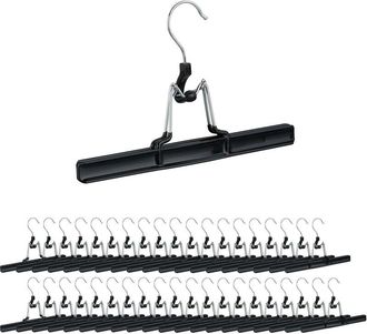 Relaxdays Pack De 40 Perchas Pantalones Y Faldas, Metal Y Pvc, 15.8 X 26 X 3 Cm, Negro