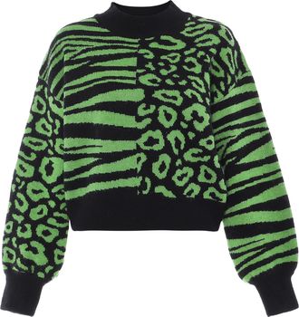 Mymo Jumper Dames ZWART LIMEGROEN