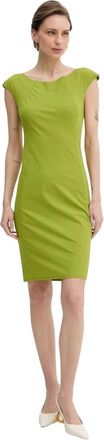 Patrizia Pepe Dames, Jurken, Groen, Maat: XS Leer