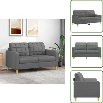 vidaXL The Living Store Divano a 2 Posti Grigio Scuro 140 cm in Tessuto - Divano in tessuto