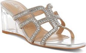 London Rag Caqueta Clear Heel Sandal in Silver at Nordstrom Rack, Size 9.5