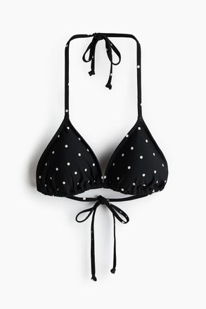 H&M Wattiertes Triangel-Bikinitop - Schwarz